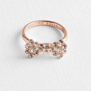 Ted Baker Brenna Rise Gold Crystal Bow Ring NWT